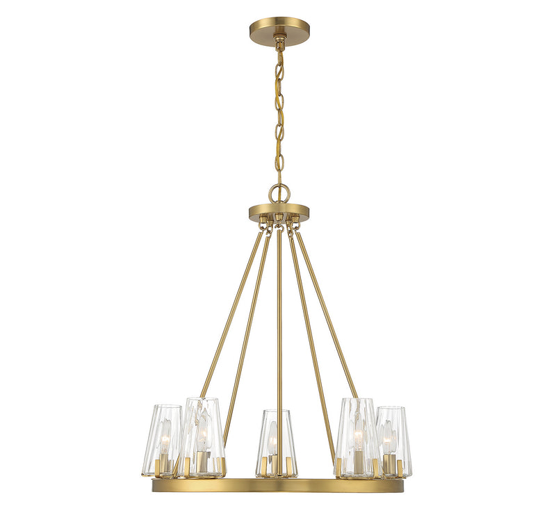 Lighting One E V6-L1-2320-5-322 Five Light Chandelier, Warm Brass