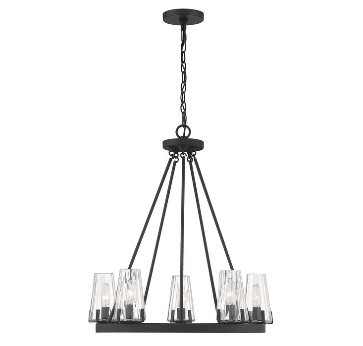 Lighting One E V6-L1-2320-5-89 Five Light Chandelier, Matte Black