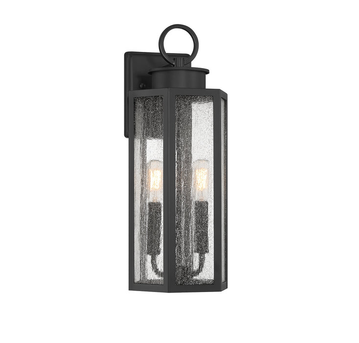 Lighting One E V6-L5-5102-BK Two Light Outdoor Wall Lantern, Black