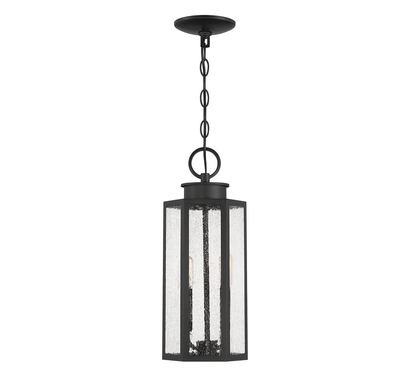 Lighting One E V6-L5-5103-BK Two Light Outdoor Hanging Lantern, Black