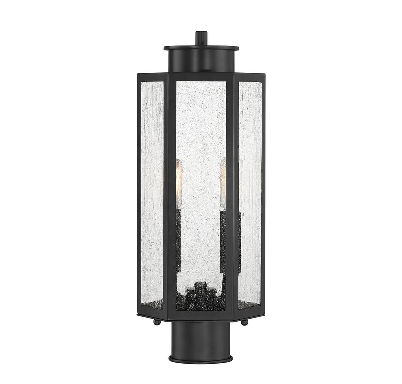 Lighting One E V6-L5-5104-BK Two Light Outdoor Post Lantern, Black
