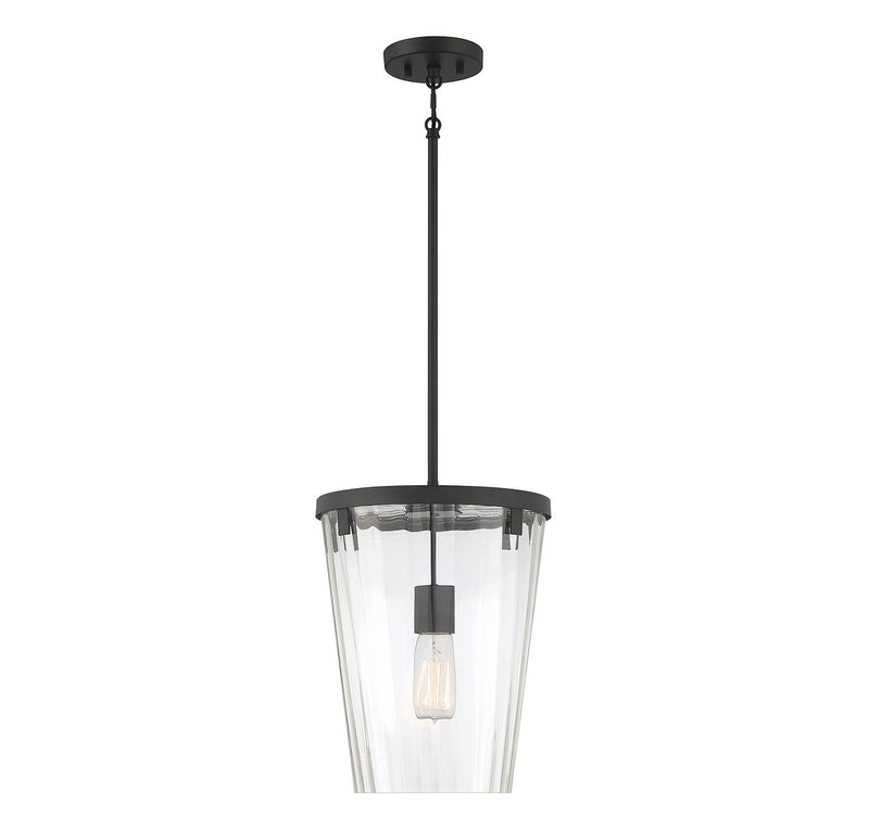 Lighting One E V6-L7-2322-1-89 One Light Pendant, Matte Black