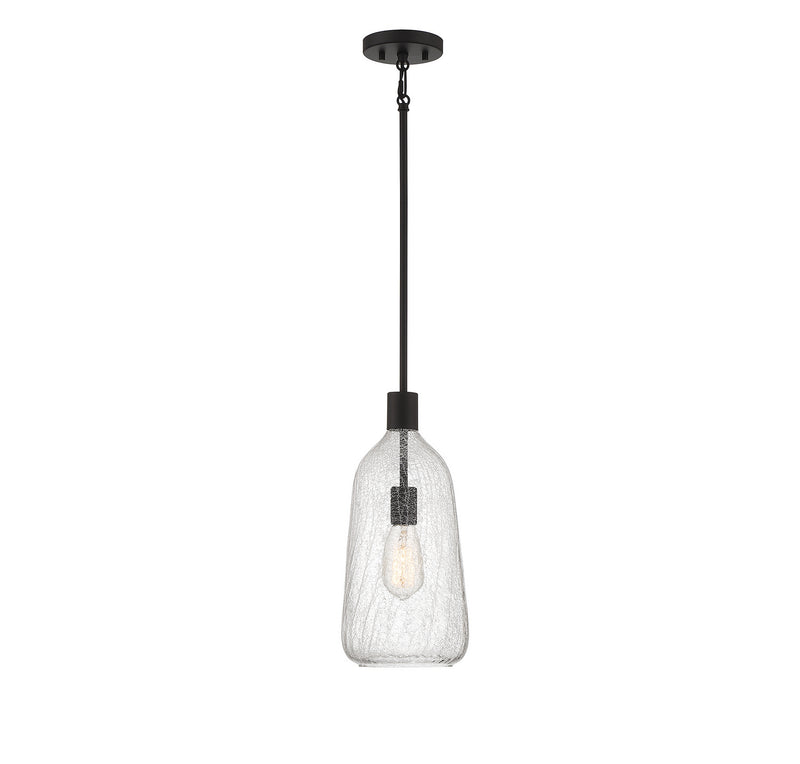 Lighting One E V6-L7-4801-1-89 One Light Pendant, Matte Black