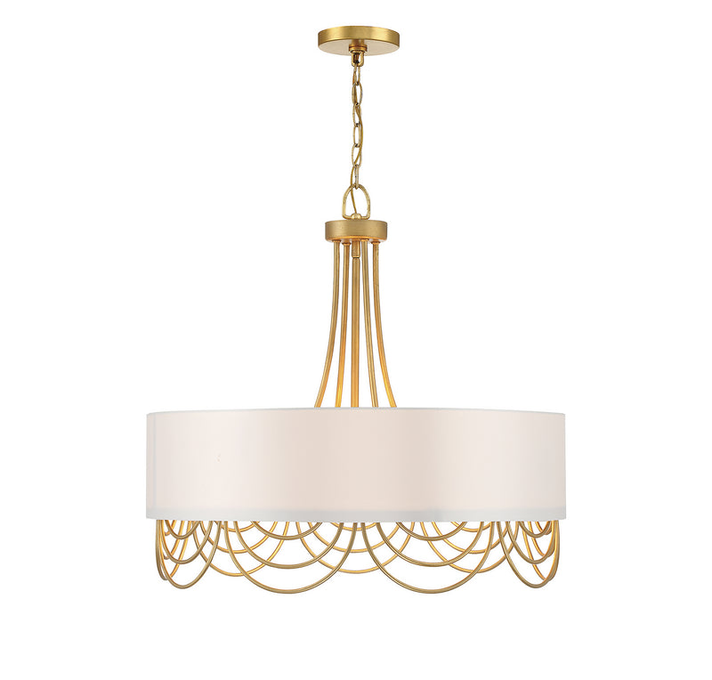 Lighting One E V6-L7-7100-4-260 Four Light Pendant, True Gold