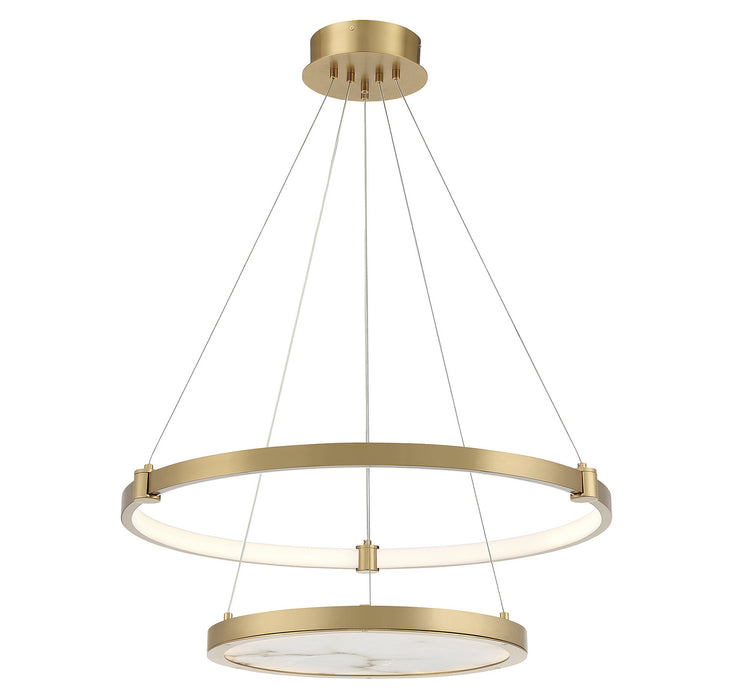 Lighting One E V6-L7-7120-50-322 LED Chandelier, Warm Brass