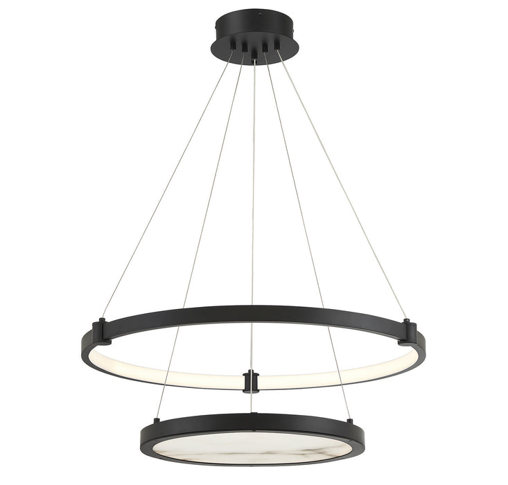 Lighting One E V6-L7-7120-50-89 LED Chandelier, Matte Black