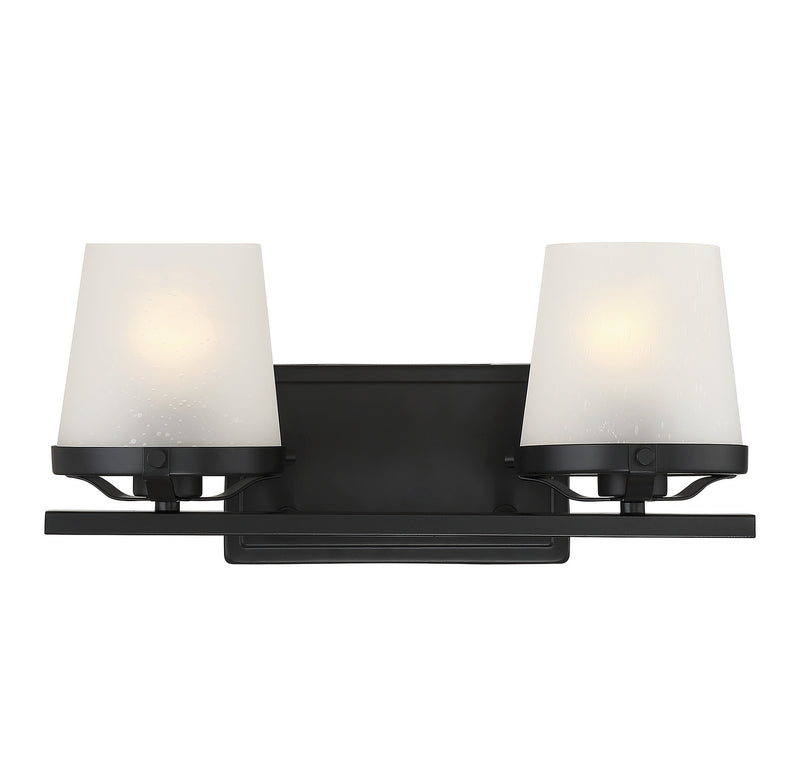 Lighting One E V6-L8-5250-2-BK Two Light Bathroom Vanity, Matte Black