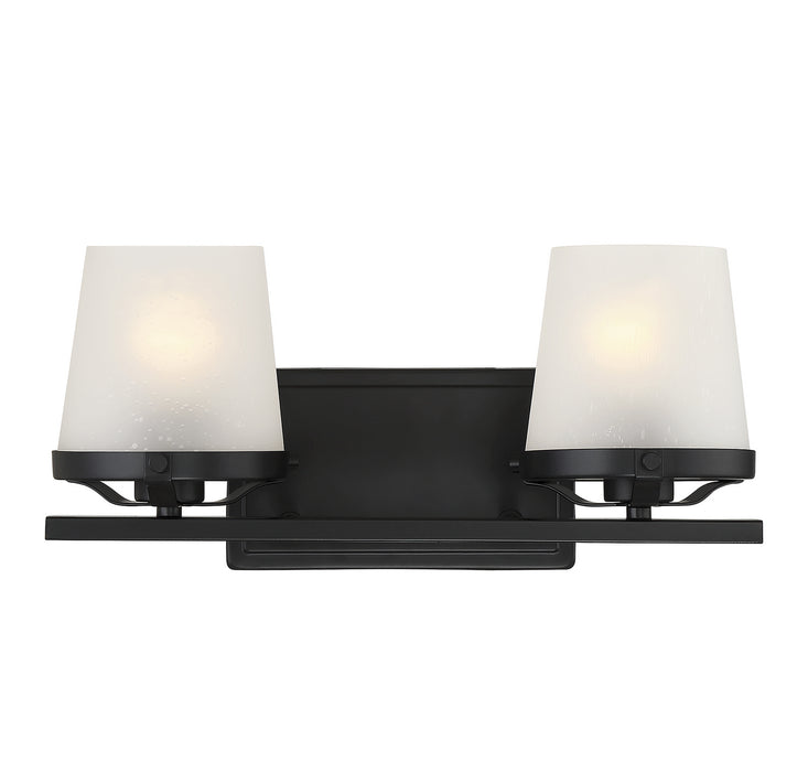 Lighting One E V6-L8-5250-2-BK Two Light Bathroom Vanity, Matte Black