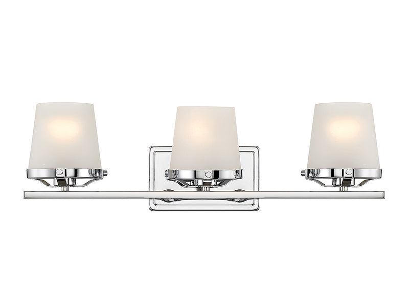 Lighting One E V6L8-5250-3-11 Three Light Bathroom Vanity, Polished Chrome