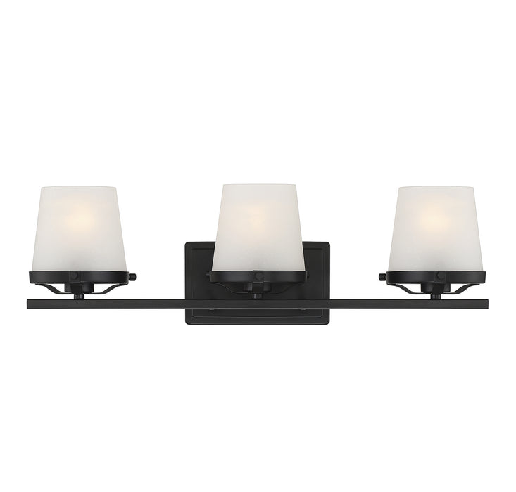 Lighting One E V6-L8-5250-3-BK Three Light Bathroom Vanity, Matte Black