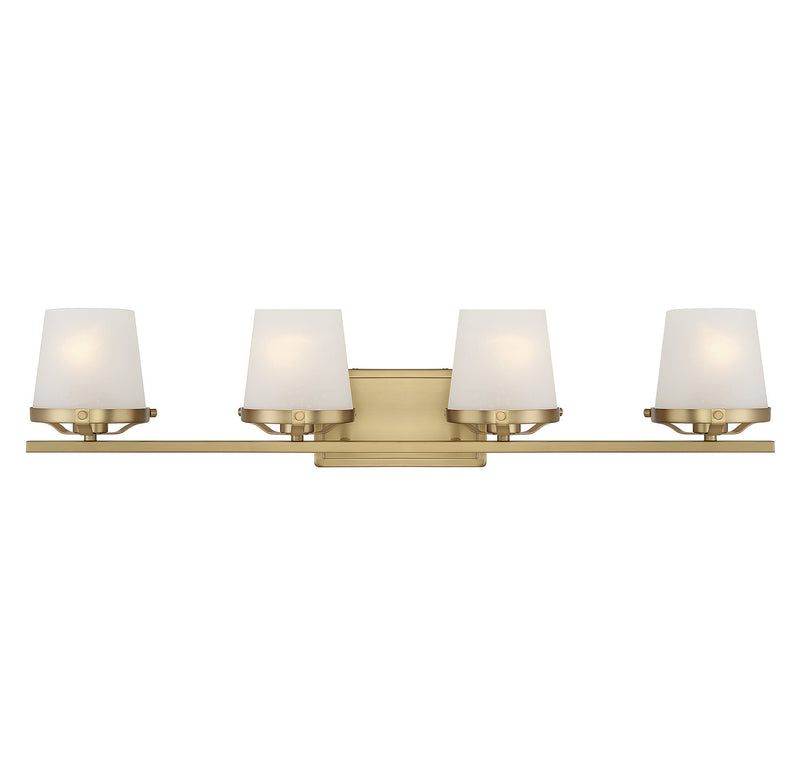 Lighting One E V6-L8-5250-4-322 Four Light Bathroom Vanity, Warm Brass