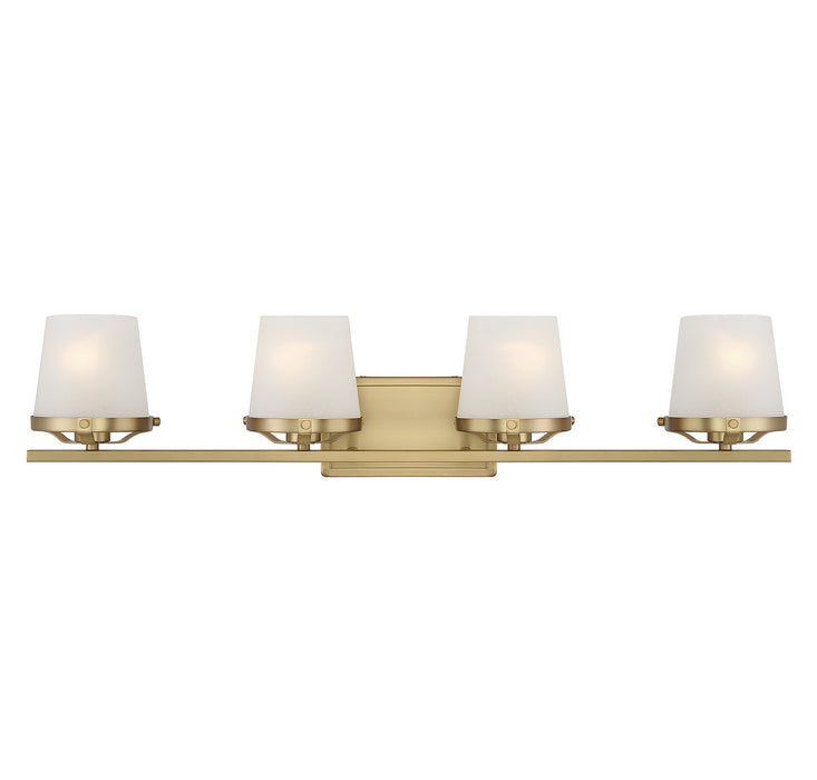 Lighting One E V6-L8-5250-4-322 Four Light Bathroom Vanity, Warm Brass