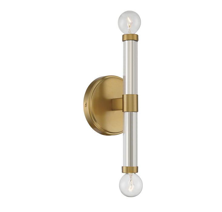 Lighting One E V6-L9-6733-2-322 Two Light Wall Sconce, Warm Brass