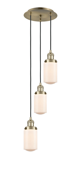 Innovations 113F-3P-AB-G311 Three Light Pendant, Antique Brass