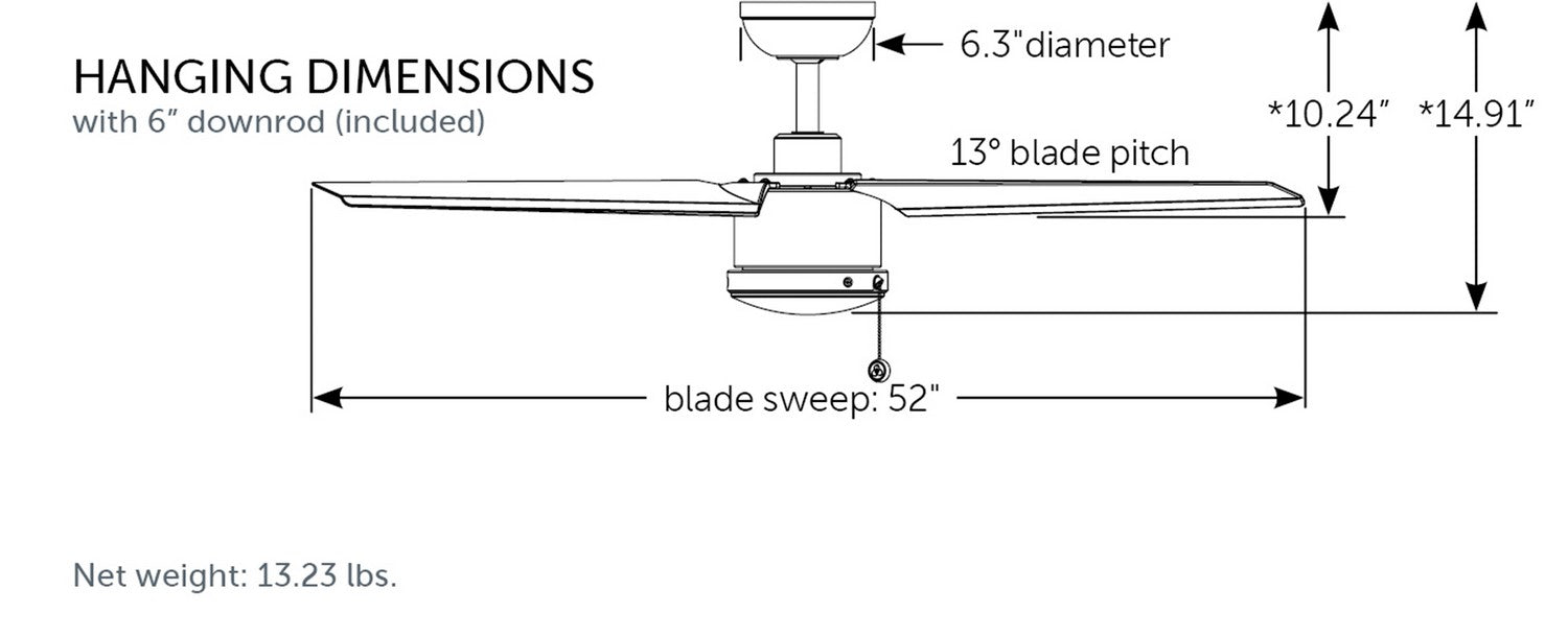 Fanimation FPD7617SLW 52" Ceiling Fan, Silver