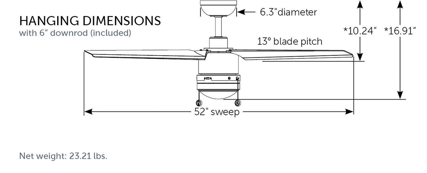 Fanimation FPD7619SLW 52" Ceiling Fan, Silver