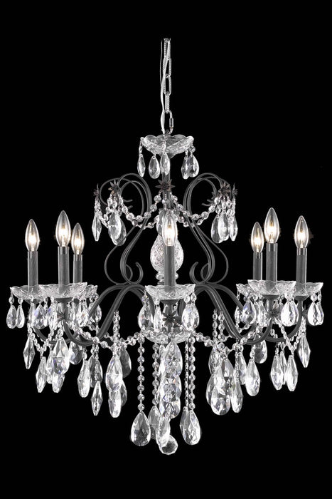 Elegant Lighting 2016D26DB/RC Six Light Chandelier, Dark Bronze