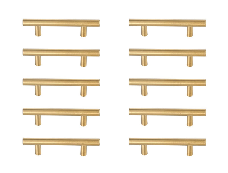 Elegant Lighting PL400-3-BR-10PK Bar Pull Multipack (set of 10), Brass