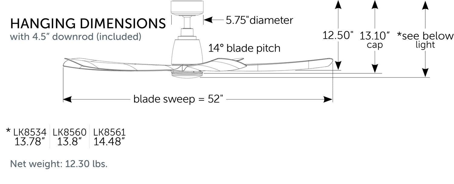 Fanimation FPD5534MW 52" Ceiling Fan, Matte White