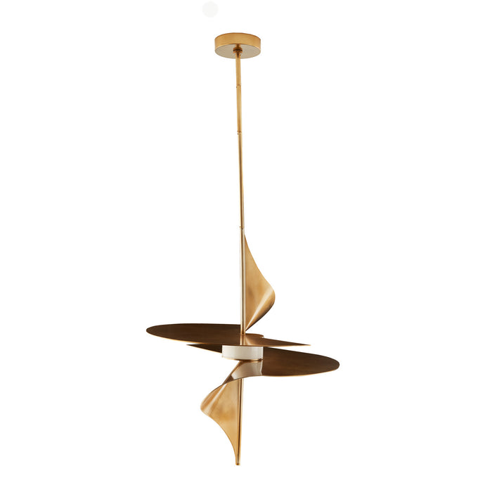 Arteriors 49521 One Light Pendant, Pale Gold Leaf