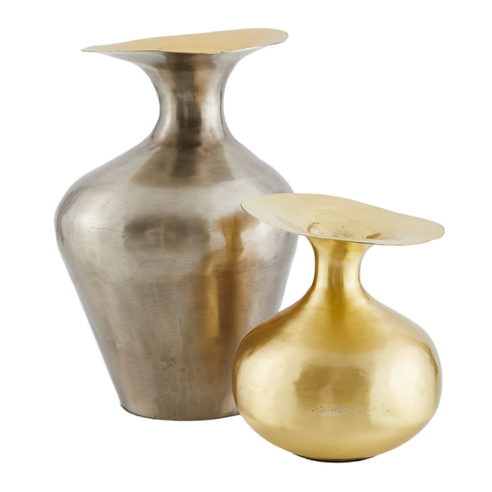 Arteriors 6961 Vases, Set of 2, Vintage Silver
