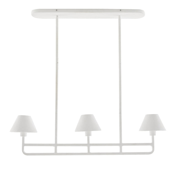 Arteriors 84074 Three Light Chandelier, White Gesso