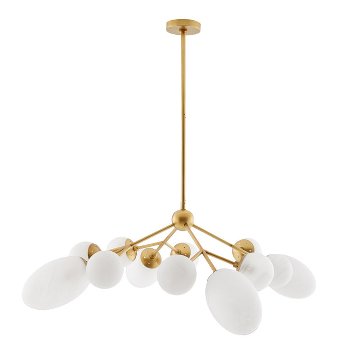 Arteriors 89653 12 Light Chandelier, Brushed Brass