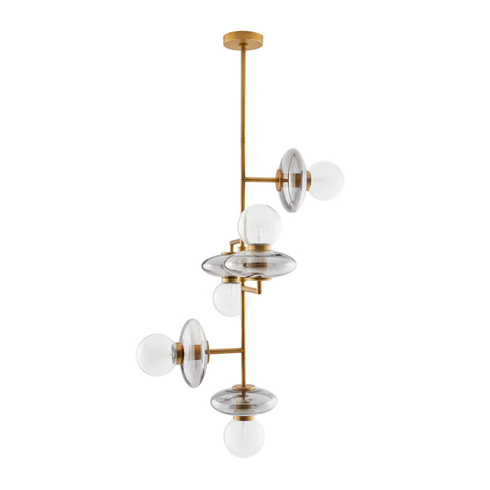 Arteriors 89654 Five Light Chandelier, Blue Smoke