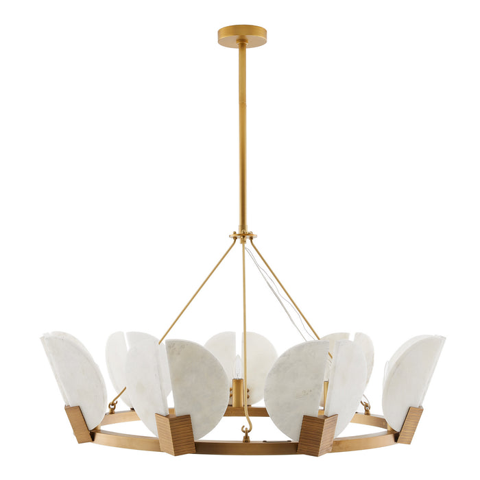 Arteriors 89657 Nine Light Chandelier, Brushed Brass