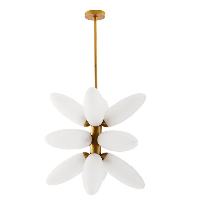 Arteriors 89658 12 Light Chandelier, Brushed Brass