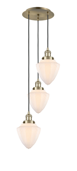 Innovations 113F-3P-AB-G661-7 Three Light Pendant, Antique Brass