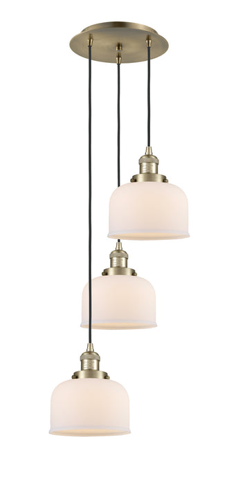 Innovations 113F-3P-AB-G71 Three Light Pendant, Antique Brass