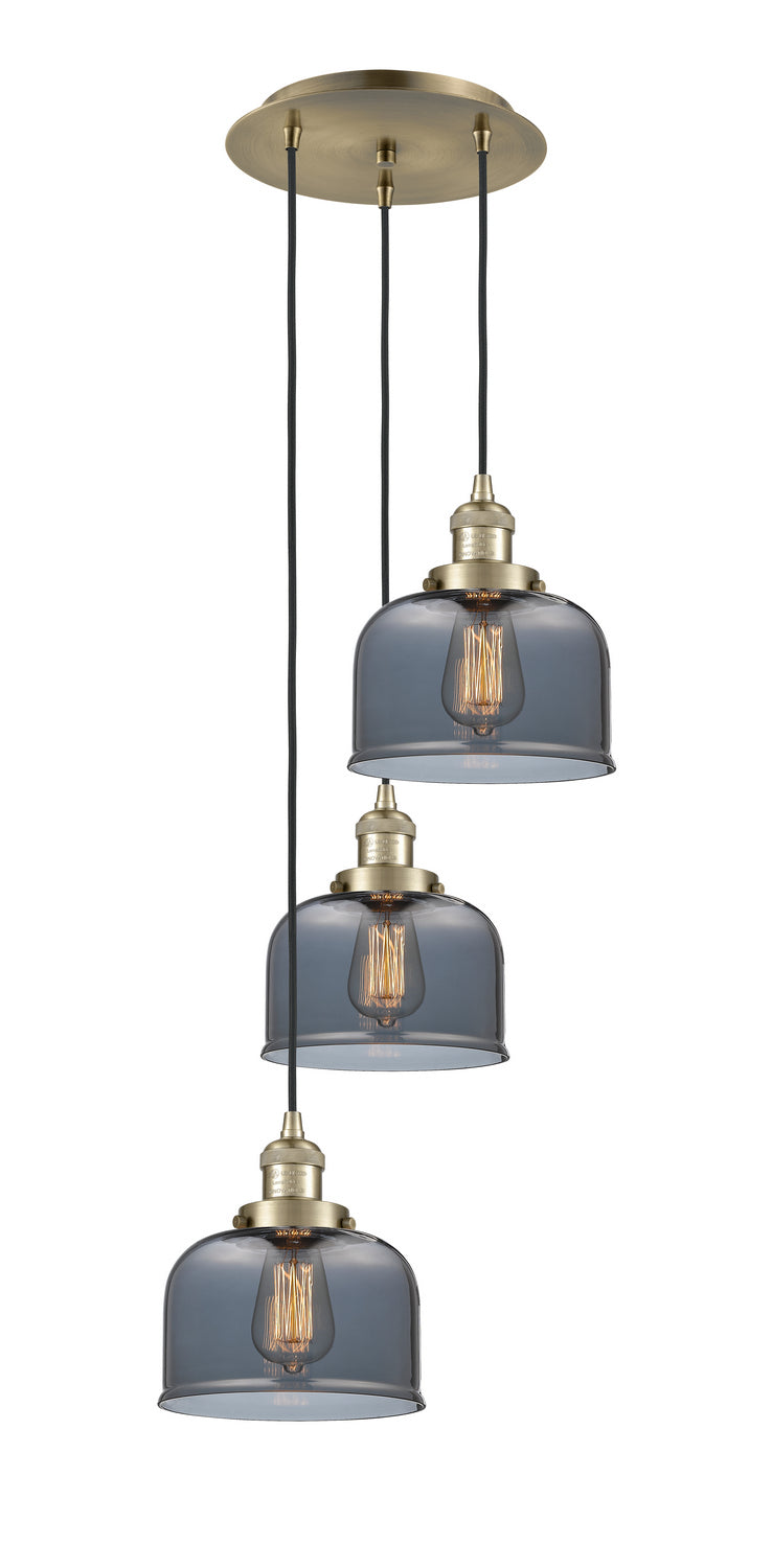 Innovations 113F-3P-AB-G73 Three Light Pendant, Antique Brass
