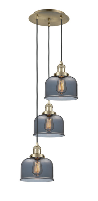 Innovations 113F-3P-AB-G73 Three Light Pendant, Antique Brass