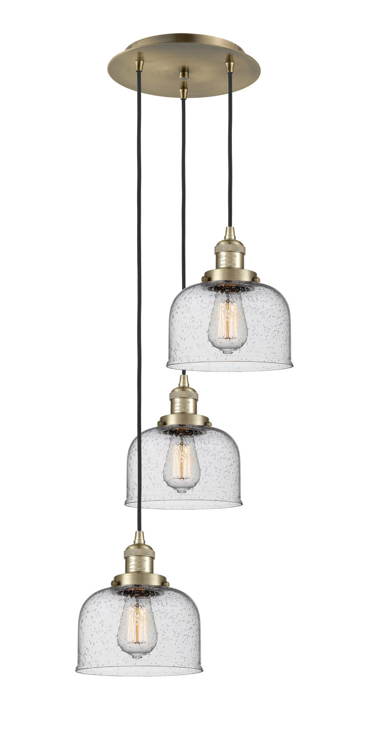 Innovations 113F-3P-AB-G74 Three Light Pendant, Antique Brass