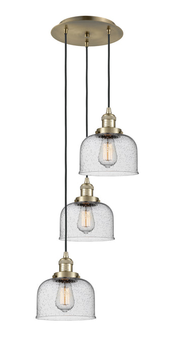 Innovations 113F-3P-AB-G74 Three Light Pendant, Antique Brass
