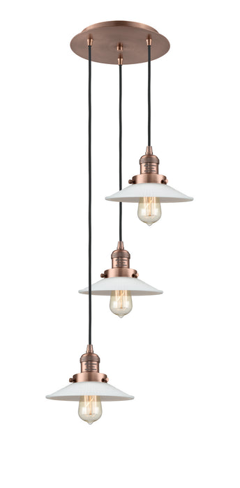 Innovations 113F-3P-AC-G1 Three Light Pendant, Antique Copper