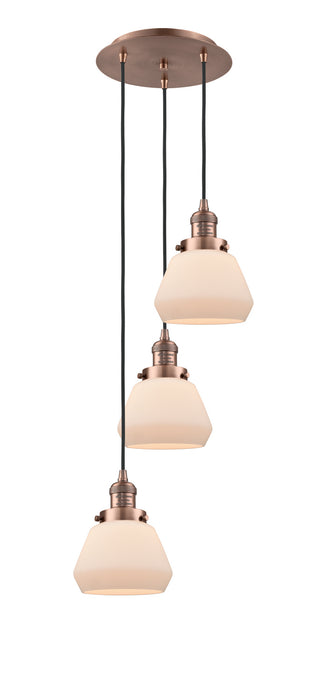 Innovations 113F-3P-AC-G171 Three Light Pendant, Antique Copper