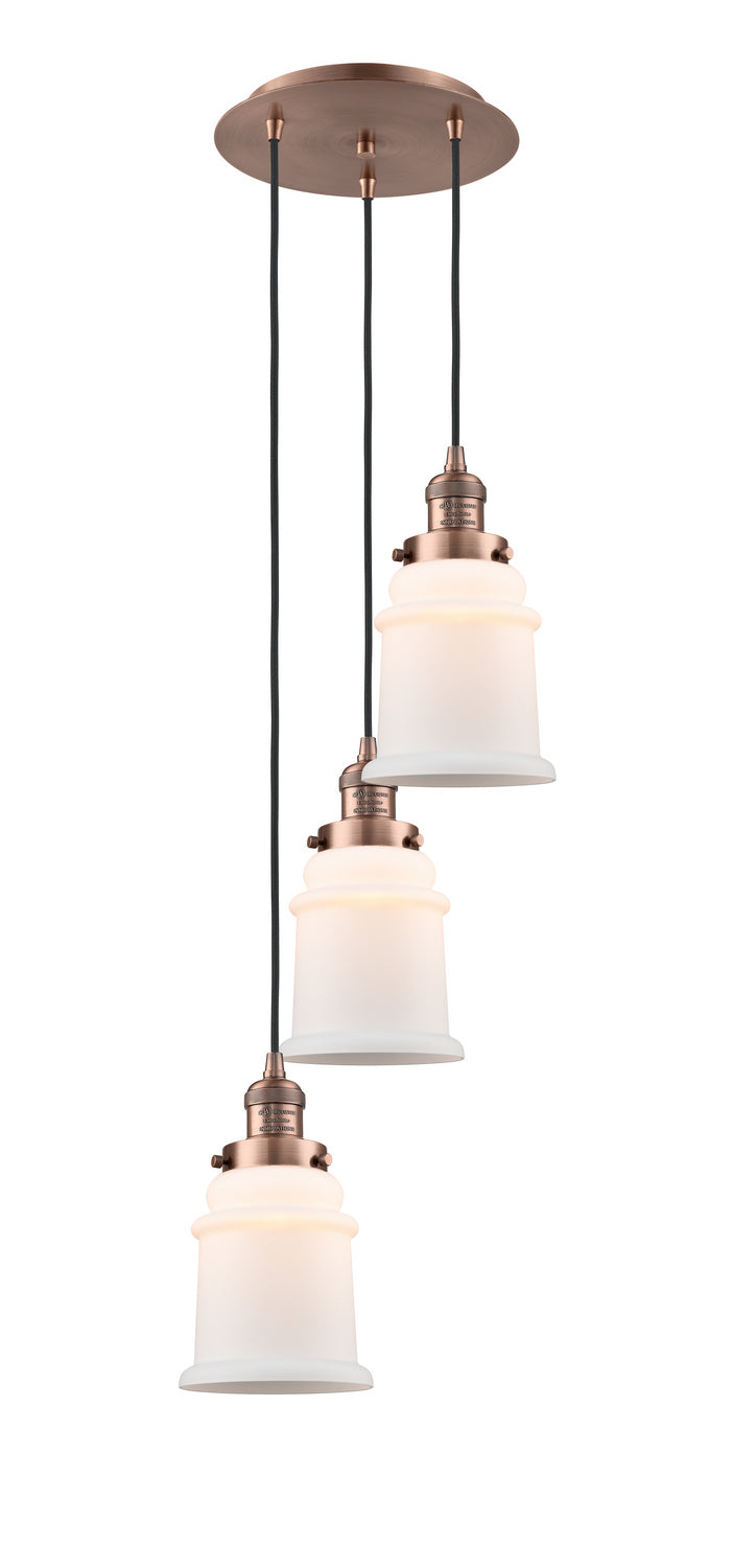 Innovations 113F-3P-AC-G181 Three Light Pendant, Antique Copper