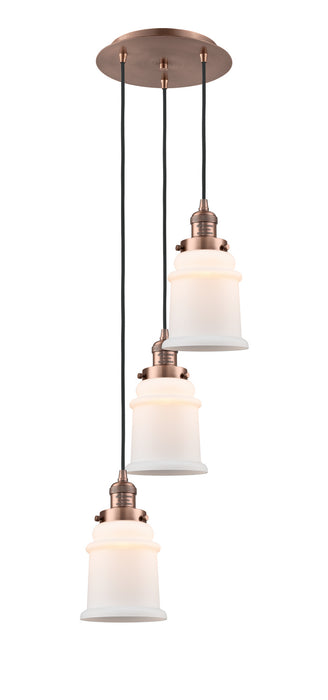 Innovations 113F-3P-AC-G181 Three Light Pendant, Antique Copper