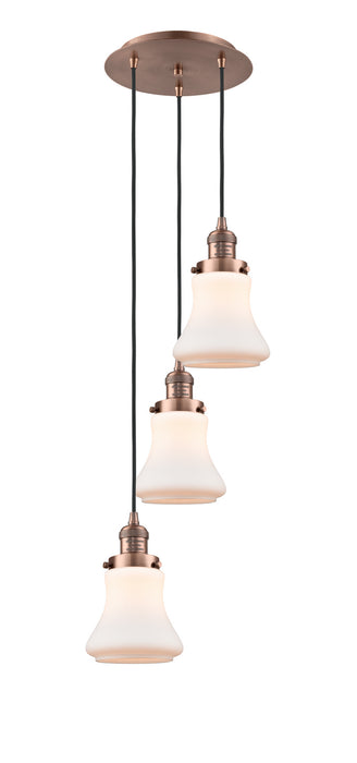 Innovations 113F-3P-AC-G191 Three Light Pendant, Antique Copper