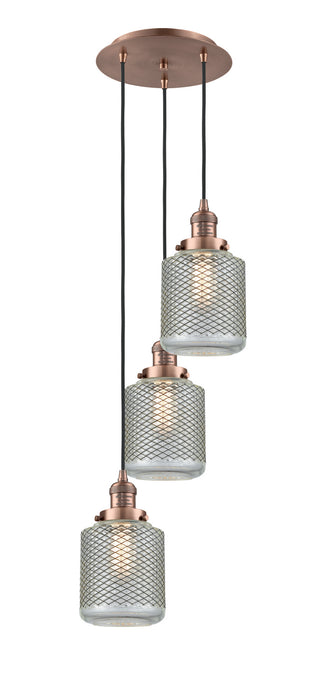 Innovations 113F-3P-AC-G262 Three Light Pendant, Antique Copper