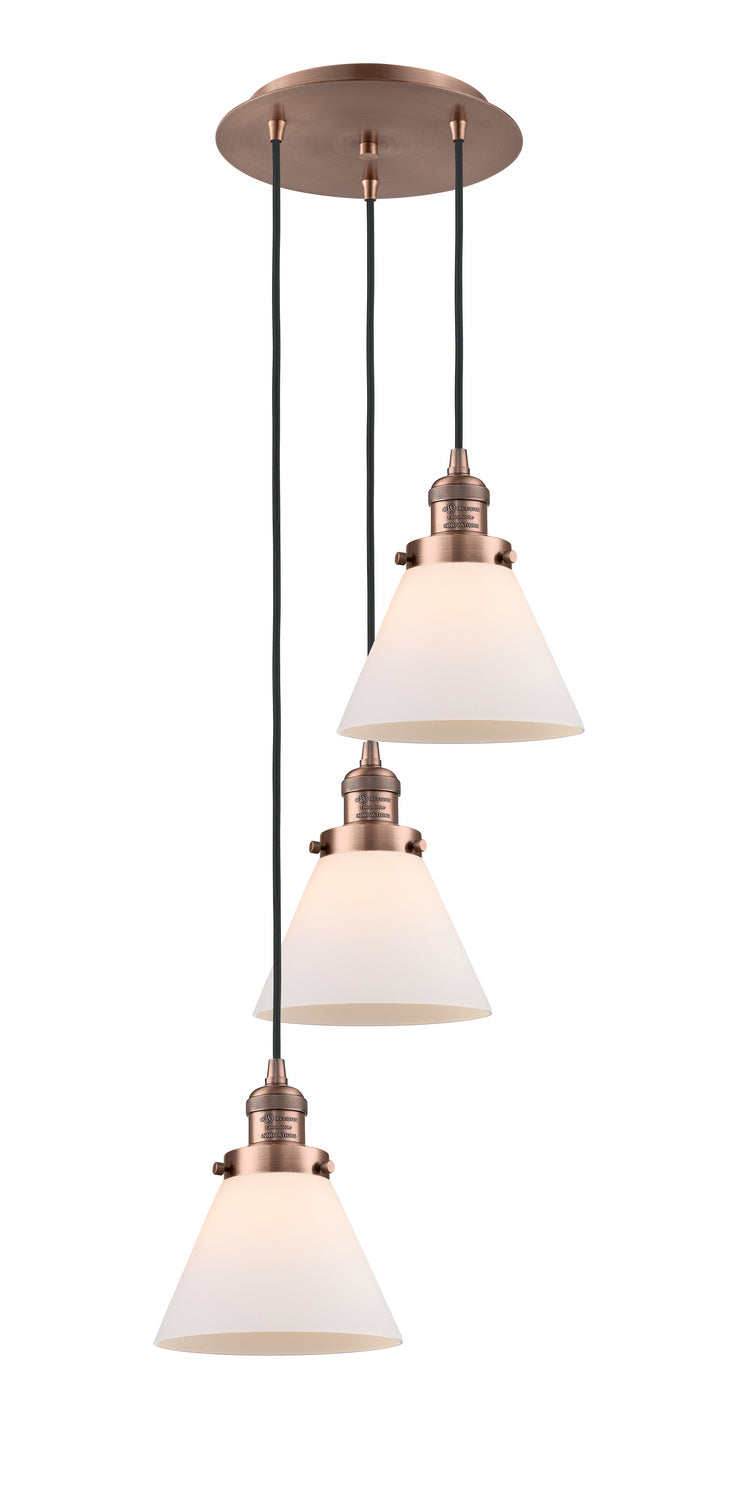 Innovations 113F-3P-AC-G41 Three Light Pendant, Antique Copper
