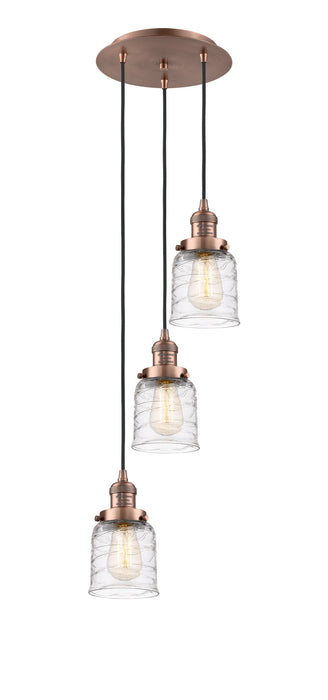 Innovations 113F-3P-AC-G513 Three Light Pendant, Antique Copper