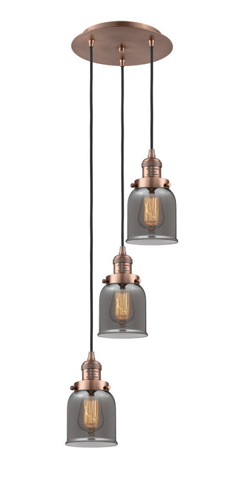 Innovations 113F-3P-AC-G53 Three Light Pendant, Antique Copper