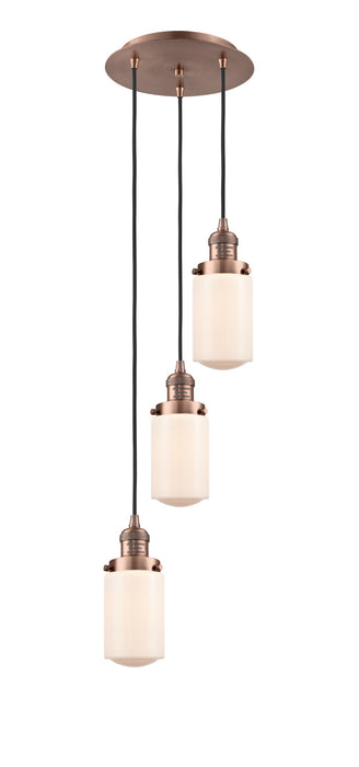 Innovations 113F-3P-AC-G311 Three Light Pendant, Antique Copper