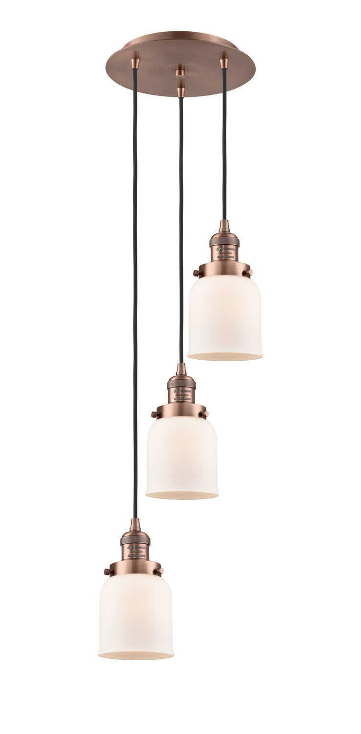 Innovations 113F-3P-AC-G51 Three Light Pendant, Antique Copper