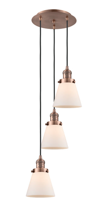 Innovations 113F-3P-AC-G61 Three Light Pendant, Antique Copper