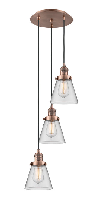 Innovations 113F-3P-AC-G62 Three Light Pendant, Antique Copper