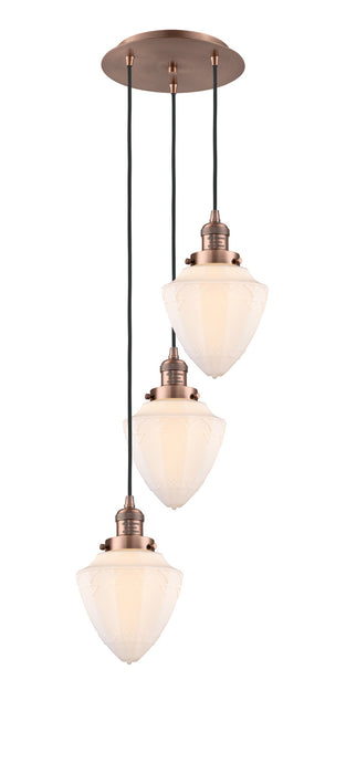 Innovations 113F-3P-AC-G661-7 Three Light Pendant, Antique Copper